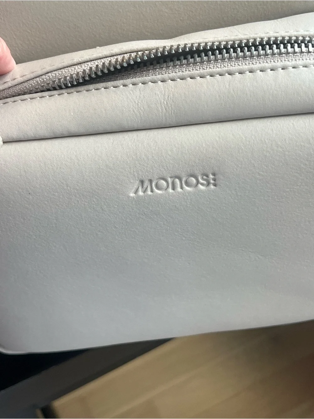 MONOS Metro Vegan Leather Duffel Bag with detachable pouch — ivory - Picture 4 of 16